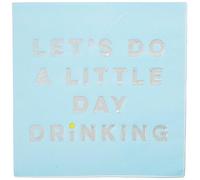 X&O Paper Goods TW4-22027 Day Drinking C.R. Gibson Blue Let's Do A Little Paper Cocktail Napkins, 20pc, x 5.5