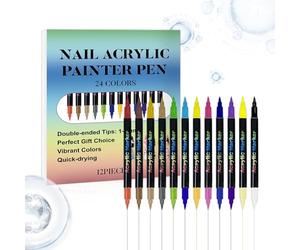 x Pens - Set Of 12 Pieces | Nail Markers | Nails Polish Pens For Creating Detailed Designs Patterns Lines At Home Salon Practice And Daily Manicure Nails Art Use