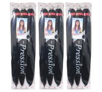 X-pression 3 PACK XPRESSION 3X Pre-Stretched Braid 50inches Col-1 (3 PACKS OFFER)