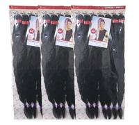 X-pression 3 PACK XPRESSION 7X Pre-Stretched Braid 64 inches Col-1 (3 PACKS OFFER)