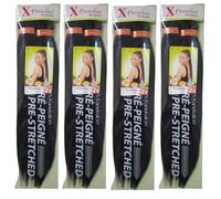 X-pression 4 PACK XPRESSION ULTRA BRAID 2X Pre Stretched HAIR EXTENSION FOR BRAIDING COLOUR 1B 46inches (4 PACKS OFFER)