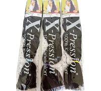 X-pression 82" 165g Black Curly Synthetic Ultra Braid Hair Extensions 9" Sew In Braids