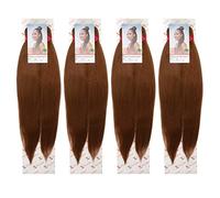 x-pression Colour 30 ,4 PACK XPRESSION LAGOS BRAID Pre-Pulled Hair Extension , 46″ Pack (2 IN A PACK) , (Colour 30, Medium Auburn))