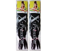 X-Pression Pre-Stretched LAGOS Ultra Braid Hair Extension No Prep Needed - Ready To Install (PACK OF 2) Colour 2 Dark Brown