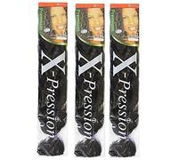 X-pression Ultra Braid Synthetic Hair Extensions Colour #1B Black 82" (Pack of 3)