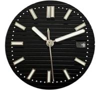 X psblty 30.5mm Green Luminous Watch Dial+Hands Replacement Set, Compatible with NH35 NH36 Movement, DIY Watch Repair Parts for Men, 3 O'Clock Crown Position