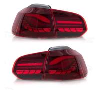 X psblty Car Taillights For Golf 6 MK6 2008-2013 Dragon Scale LED Streamer Turn Tail Lights Auto Rear Back Lamps Assembly Car Taillight Accessories Rear Tail Light(1Pair Red)
