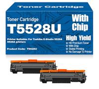 X psblty Compatible T5528U Toner Cartridges with chip High Yield High Capacity Work for Toshiba E-Studio 5528A 6528A Printers,T5528U-2PC