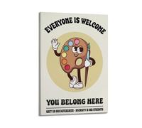 X psblty Everyone Is Welcome You Belong Here Funny Romance Motivational Canvas Poster Modern Wall Art for Living Room Bedroom Dorm Home Decoration 20x30inch(50x75cm) Frame-style
