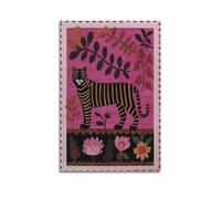 X psblty Folk Tiger Vibrant Jungle Indian Textile Poster Motivational Canvas Poster Inspired Quote Wall Art for Living Room Bedroom Dorm Decoration 16x24inch(40x60cm) Unframe-style