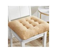 X psblty Fur Car Seat Cover Winter Plush Thick Seat Cushion Home Sofa Office Chair Solid Color Thicken Soft Floor Pads Round And Square(Camel,40 * 40cm)