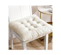 X psblty Fur Car Seat Cover Winter Plush Thick Seat Cushion Home Sofa Office Chair Solid Color Thicken Soft Floor Pads Round And Square(White,40 * 40cm)