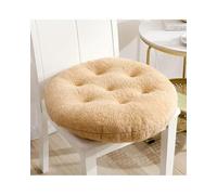 X psblty Fur Car Seat Cover Winter Plush Thick Seat Cushion Home Sofa Office Chair Solid Color Thicken Soft Floor Pads Round And Square(Camel (round),50 * 50cm)