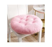 X psblty Fur Car Seat Cover Winter Plush Thick Seat Cushion Home Sofa Office Chair Solid Color Thicken Soft Floor Pads Round And Square(Pink (round),40 * 40cm)