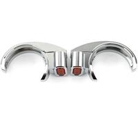X psblty Indicator Light Motorcycle For Harley For davidson For V-Rod For Night rod For Night rod SPECIAL 2007-2011 LED Front Mounted Clamp Light Amber 49-51mm Fork Aluminium Chrome