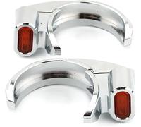 X psblty Indicator Light Motorcycle For Harley For davidson For V-Rod Night Bar Special Night Bar 2007-2011 Front Led Light Clamp Amber 49-51mm Fork Aluminum Chrome Motorcycle