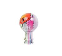 X psblty Manual Car Acrylic Graffiti Gear Shift Knob Mixed Pattern Ball Shaped Style Carbon Stick Shifter Lever Handle Car Gear Shift Knob(Pink)