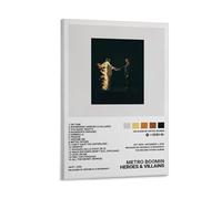 X psblty Metro Boomin Heroes & VillainsWall Art Home Decor Vintage Poster Retro Aesthetic Print Perfect for Living Room Bedroom Office Home StudioFrame-style08x12inch(20x30cm)