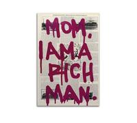 X psblty Mom I Am A Rich Man-Bigcharacter Newspaper Print Funny Motivational Canvas Poster Modern Wall Art for Living Room Bedroom Dorm Decoration 16x24inch(40x60cm) Unframe-style