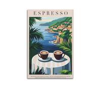 X psblty Retro Italian Espresso Coffee Motivational Canvas Poster Inspired Quote Wall Art for Living Room Bedroom Dorm Decoration 12x18inch(30x45cm) Unframe-style
