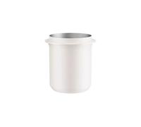 X psblty Thickened Stainless Steel Coffee Machine Handle Powder Reception Cup Italian Style Coffee Grinder Bean Measurement Cup(White 58mm)