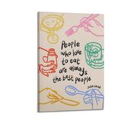 X Psblty Whimsical Kitchen Julia Child Print, Colorful Food Poster, People Who Love Art Food, Retro Dopamine Wall Decor Funny Romance Motivational Canvas Poster Modern Wall Art for Living Room Bedroom