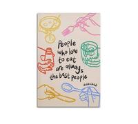 X Psblty Whimsical Kitchen Julia Child Print, Colorful Food Poster, People Who Love Art Food, Retro Dopamine Wall Decor Funny Romance Motivational Canvas Poster Modern Wall Art for Living Room Bedroom