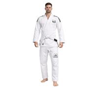 X RAGE Bear Premium White BJJ Gi for Men & Women - 450g Lightweight Cotton Brazilian Jiu Jitsu Gi - Durable Judo Gi Adult Karate Gi Uniform for Training & Competition - White Gi (A1)