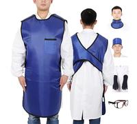 X-Ray Lead Apron, X-ray Protective 5-Piece Set(Lead Apron + Lead Collar + Lead Cap + Leaded Glasses + Lead Gloves), Thyroid Shield Collar, Lead Clothing with Long Sleeves,0.35mmpb-90x60cm