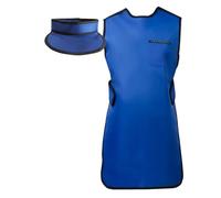 X-ray Lightweight Lead Apron with Thyroid Shield Collar Adjustable Radiation Protection Lead Clothing Set, 0.35mmpb(Blue,Small)