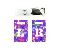 X-ray Markers with Carry-on Strap Radiography Tablet Markers Radiopaque L and R for Radiographer with Violet Butterflies Multicolour Pattern Clip with Metal Poppers