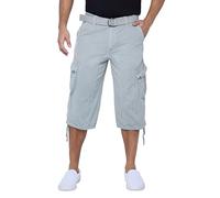 X RAY Men's Belted Cargo Long Shorts 18" Inseam Below Knee Length Multi Pocket 3/4 Capri Pants (Big and Tall Shorts for Men), Slate Grey, 32