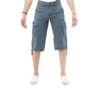 X RAY Men's Belted Cargo Long Shorts 18" Inseam Below Knee Length Multi Pocket 3/4 Capri Pants (Big and Tall Shorts for Men), Steel, 28