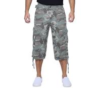 X RAY Men's Belted Cargo Long Shorts 18" Inseam Below Knee Length Multi Pocket 3/4 Capri Pants (Big and Tall Shorts for Men), Sage Camo, 50