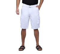 X RAY Mens Belted Grommet Belted Cargo Shorts with Hidden Snap | 12.5" Inseam - White - 34