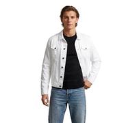 X RAY Mens Denim Jacket, Washed Ripped Distressed Flex Stretch Casual Trucker Biker Jeans Jacket for Men, White, L
