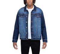 X RAY Mens Denim Jacket, Washed Ripped Distressed Flex Stretch Casual Trucker Biker Jeans Jacket for Men, Indigo, XXL