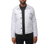 X RAY Mens Denim Jacket, Washed Ripped Distressed Flex Stretch Casual Trucker Biker Jeans Jacket for Men, White - Ripped, M
