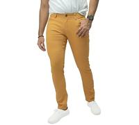 X RAY Men's Slim Flexible Comfortable Commuter Pants, Solid Colored Stretch Denim Jeans, Commuter 12041 - Mustard, 34W x 32L