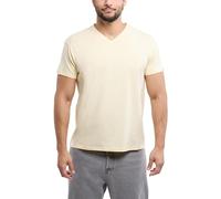 X RAY Men's V-Neck T-Shirts, Soft Cotton Short Sleeve Casual Slim Fit V Neck T Shirts for Men, Buttercream, Large