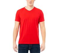 X RAY Men's V-Neck T-Shirts, Soft Cotton Short Sleeve Casual Slim Fit V Neck T Shirts for Men, Red, Medium