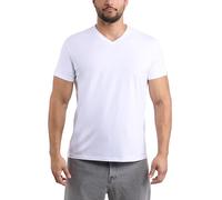 X RAY Men's V-Neck T-Shirts, Soft Cotton Short Sleeve Casual Slim Fit V Neck T Shirts for Men, White, Medium