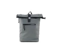 X RAY Roll Top Laptop Backpack for Men Women, PU Leather Expandable Casual Daypack Capacity Adjustable 22L Fits 15.6" Laptop, Slate, One size