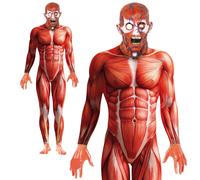 X Ray Second Skin Suit Anatomy Lycra Bodysuit Adults Fancy Dress Costume