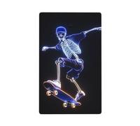 X-Ray Skeleton On A Skateboard Single Toggle Blank Wall Plate Light Switch Cover Decorative 1 Gang for Kitchen Room Bathroom Size 11.4x7cm