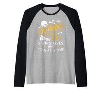 X Ray Tech Saving Lives One Scan At A Time Radiology Apparel Raglan Baseball Tee