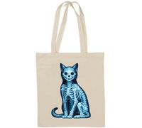 X-ray view of feline skeleton Natural Cotton Tote Bag White
