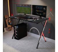 X Rocker Arteon Esports Gaming Desk with Included Mousepad - Red & Blue