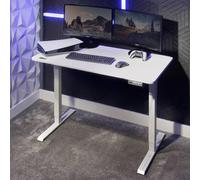 X Rocker Ascend Height Adjustable White Gaming Desk