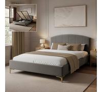 X Rocker Avery Upholstered Shadow Ottoman Bed - Double - Grey